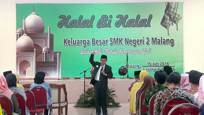 Halal Bi Halal SMKN 2 Malang, Sutiaji Berikan Tausiah