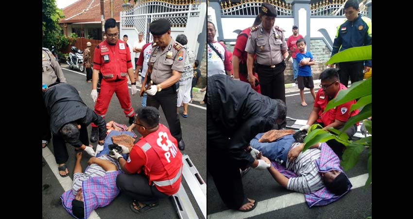 Kapolsek Blimbing Kompol Hery Widodo saat datangi lokasi. (ist)