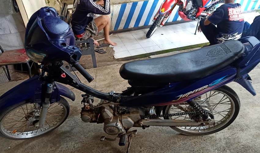 Motor hasil kejahatan yang kini diamankan petugas. (ist)