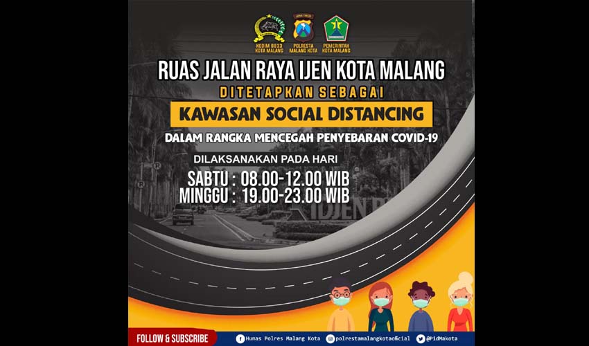 Himbauan Jl Ijen menjadi kawasan social distancing. (ist)