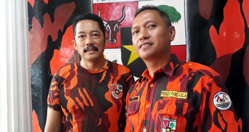 Ketua MPC Pemuda Pancasila Kota Malang H Agus Sunar Dewabrata SH dan Yiyesa Ndaru Abadi SH MHn sekretaris MPC PP Kota Malang. (gie)