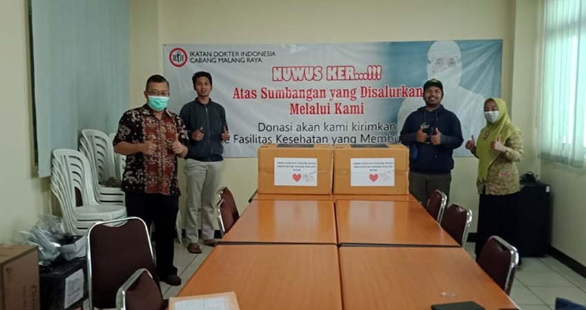 Polinema Face Shield Covid19, Diserahkan ke Klinik Muhammadiyah Sumberpucung dan IDI