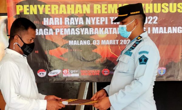 Satu WBP Lapas Kelas 1 Malang Dapat Remisi Hari Raya Nyepi 2022