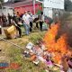 Ganja Sebanyak 66,308 Kilogram dan Sabu Seberat 4,416 Kilogram Dibakar Kejari Kota Malang