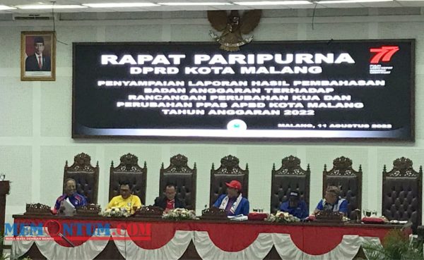 Rapat Paripurna KUA PPAS APBD 2022, Dewan Soroti Pembangunan Alun-Alun Tugu Kota Malang