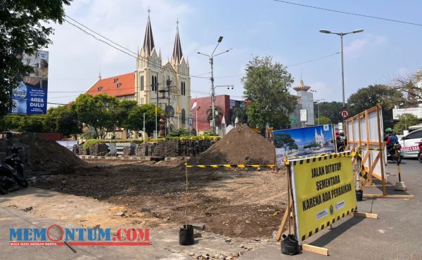 Imbas Pembongkaran Batu Andesit Zona Tiga Kayutangan Heritage, Tutup sebagian Jalan