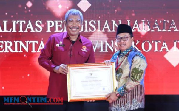 Wali Kota Malang Raih Penghargaan Kualitas Pengisian Jabatan Pimpinan Tinggi 2021