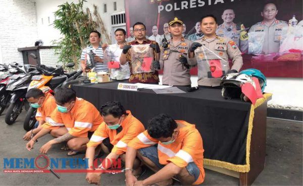 Empat Kawanan Pelaku Curanmor Dibekuk Polsek Blimbing Kota, 10 Unit Motor Diamankan